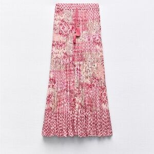 Zara Patchwork Print long skirt